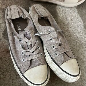 Converse low top tan tweed W8.5 elastic back